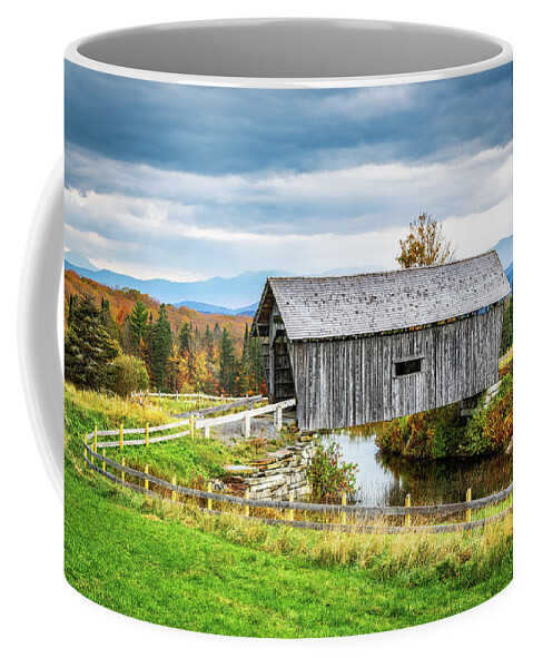 Architecture Coffee Mug featuring the photograph AM Foster Covered Bridge in Cabot Plains, Vermont. by Mihai Andritoiu