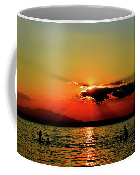 Amazing Sunset Coffee Mug featuring the photograph Amazing Sunset Happiness by Leonida Arte