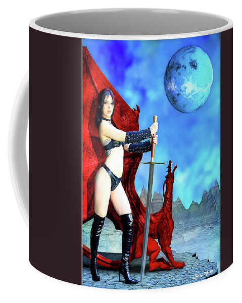 Rebel Coffee Mug featuring the photograph Amazon with Pet Dragon by Jon Volden