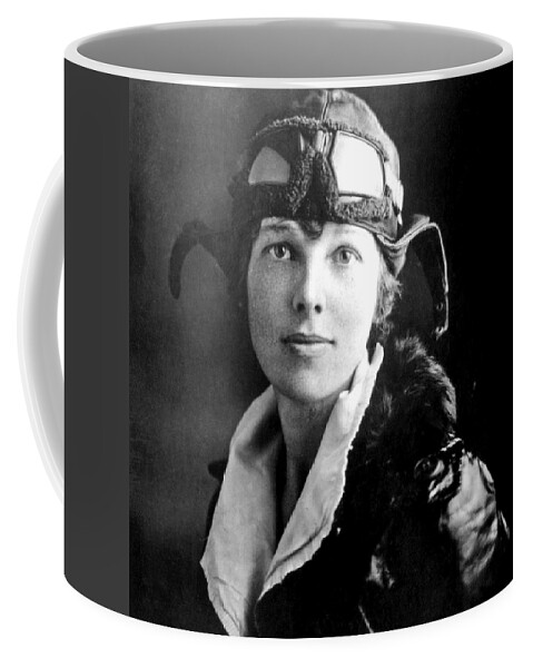 Fearless Coffee Mug featuring the painting Amelia Earhart 2 by Tony Rubino