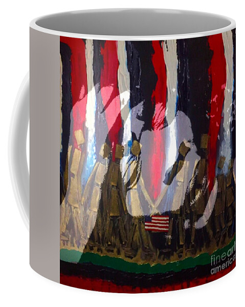 America Coffee Mug featuring the digital art America Narrative 13 by Cleaster Cotton