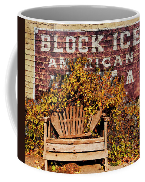 Adirondack Chair Coffee Mug featuring the photograph American Block Ice by Larry Butterworth