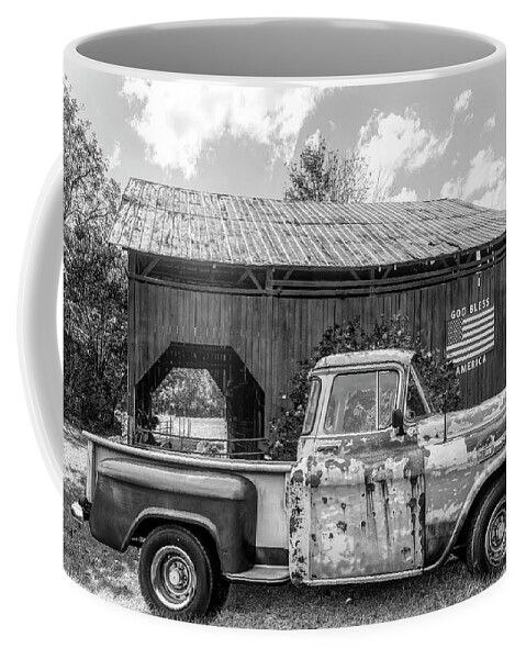 Black Coffee Mug featuring the photograph American Pride Black and White by Debra and Dave Vanderlaan