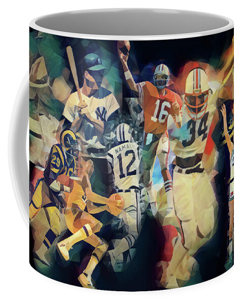 Legends Coffee Mug featuring the mixed media American Sports Legends by Row One Brand