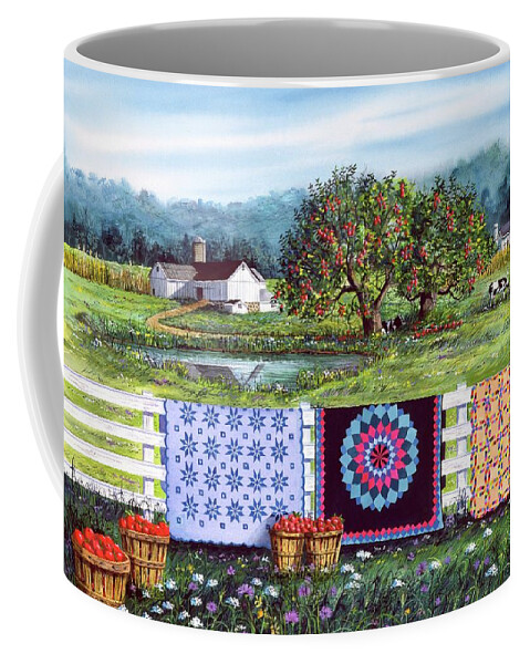 Barn Coffee Mug featuring the painting Amish Roadside Market by Diane Phalen