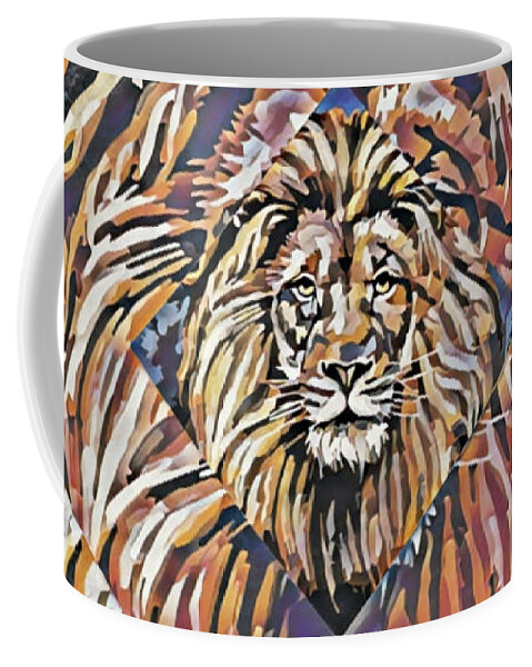 Lion Coffee Mug featuring the digital art an Leon by Christina Rick