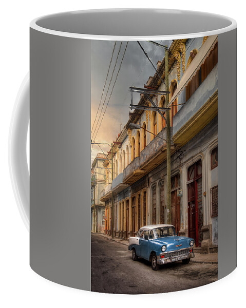 Chevy Coffee Mug featuring the photograph An Old Chevy in Salem Street by Micah Offman