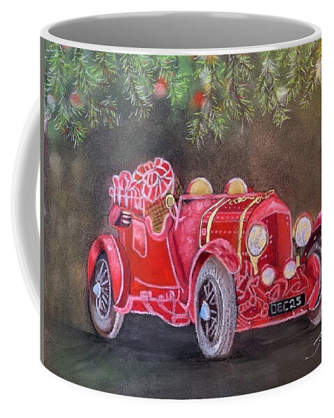 Christmas Coffee Mug featuring the pastel An Old Fashioned Christmas by Juliette Becker