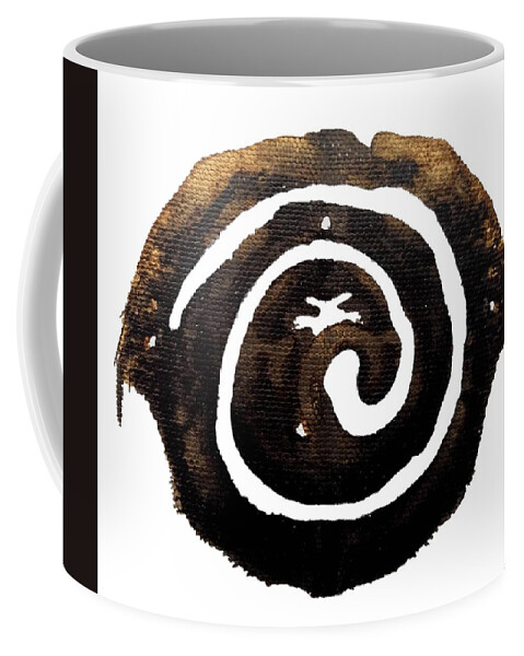Abstract Coffee Mug featuring the painting Ancient Ammonite by Stephenie Zagorski