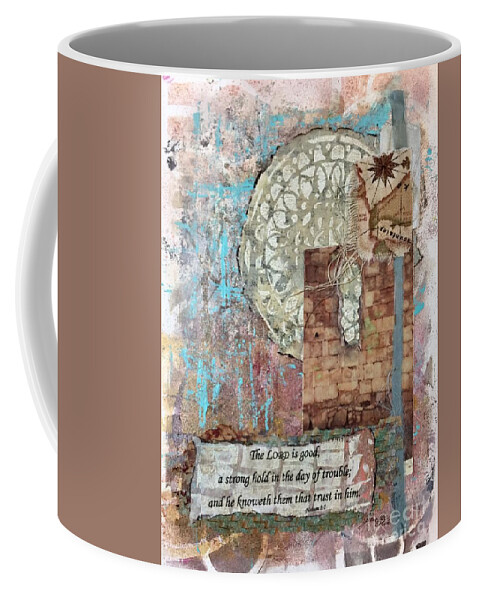 Ancient Document Coffee Mug featuring the mixed media Ancient Docs windo Nahum 1 by Janis Lee Colon