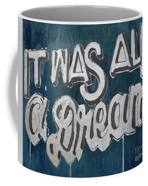 And If You Don't Know Coffee Mug featuring the mixed media And if you don't know, now you know - Blue Version by SORROW Gallery
