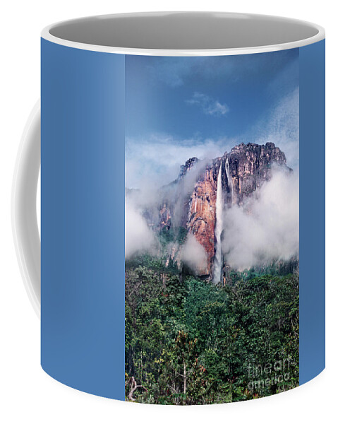 Dave Welling Coffee Mug featuring the photograph Angel Falls In Mist Canaima National Park Venezuela by Dave Welling