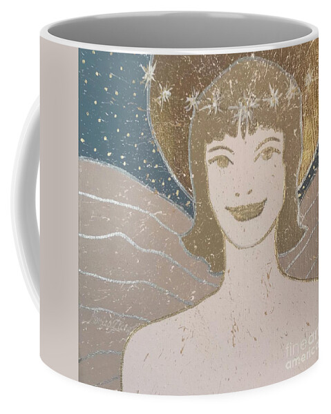 Angel Coffee Mug featuring the painting Angel Fiona by Monica Elena