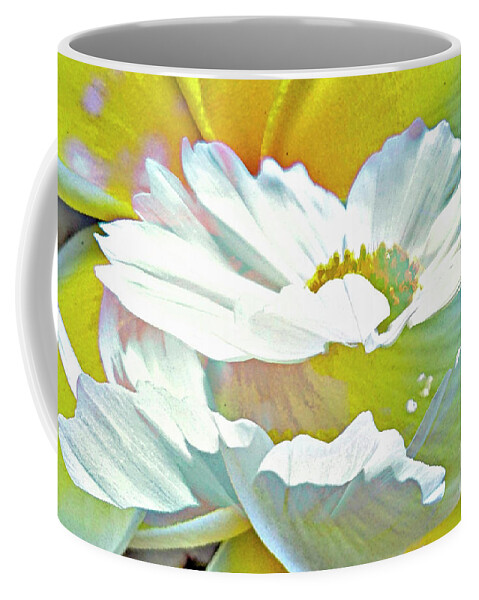 Double Exposure Coffee Mug featuring the digital art Angel Flowers by Tracey Lee Cassin