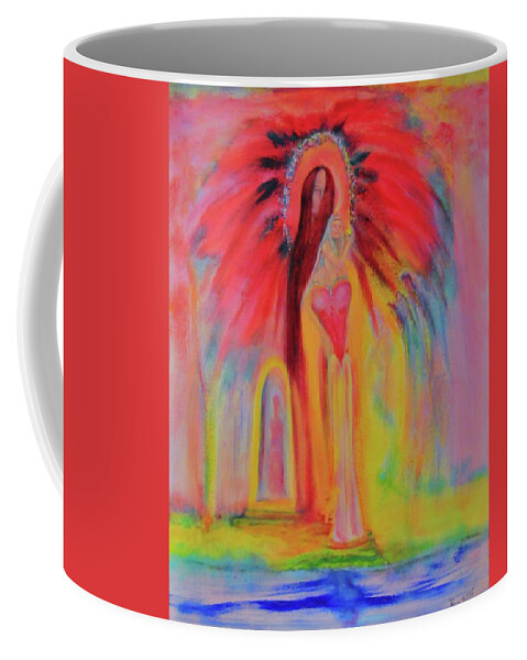 Angels Coffee Mug featuring the painting Angel Heart by Kicking Bear Productions