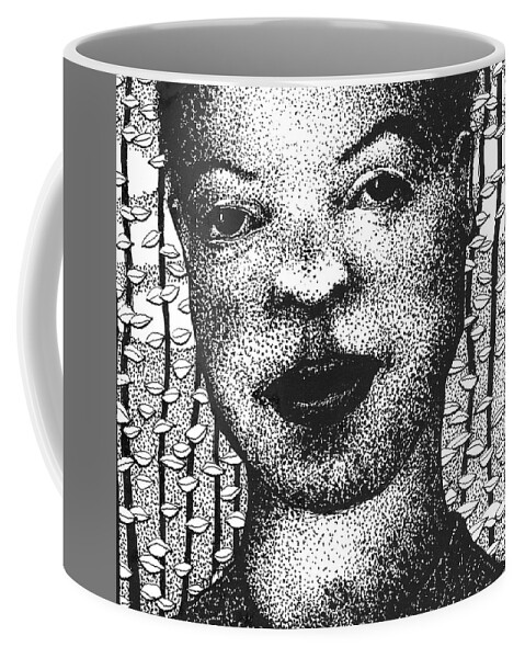Ink Coffee Mug featuring the drawing Angel by Matthew Lazure