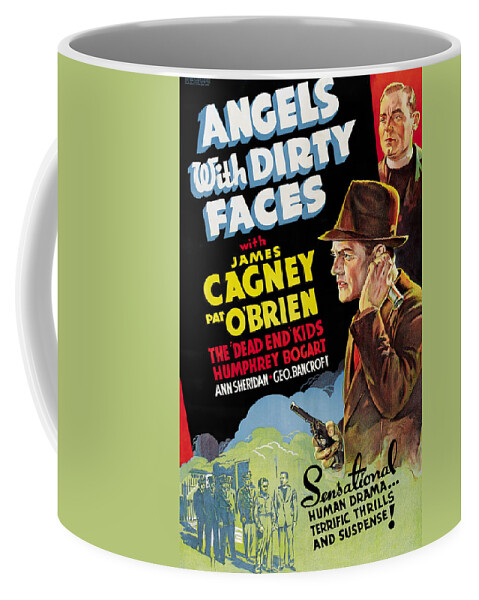 Angels Coffee Mug featuring the mixed media ''Angels with Dirty Faces'', with James Cagney, 1938 by Stars on Art
