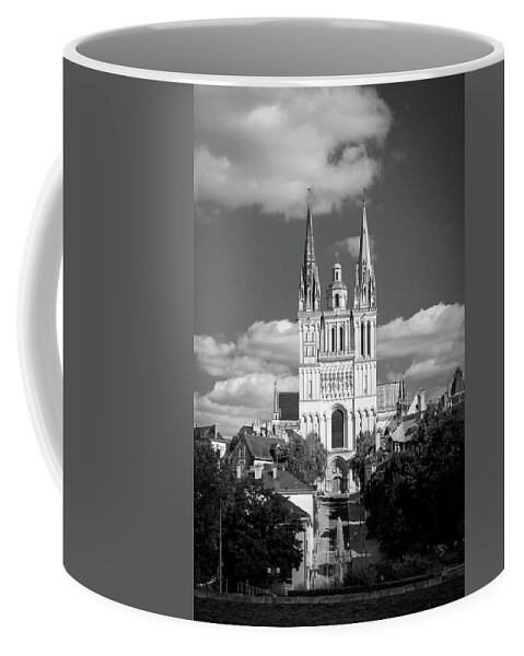 5 Or More People Coffee Mug featuring the photograph Angers, river and cathedral by Seeables Visual Arts