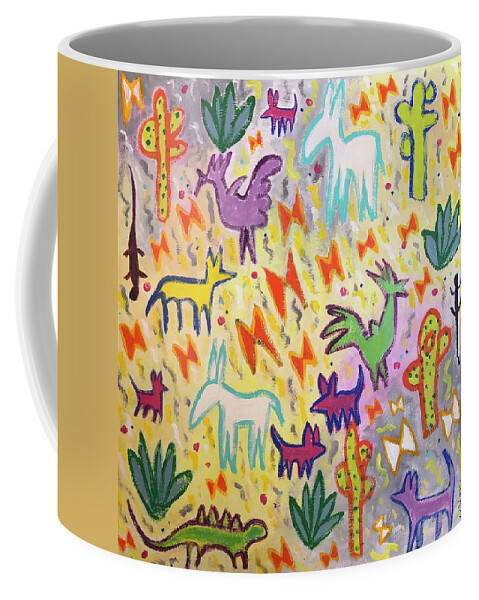 Animals Coffee Mug featuring the painting Animalitos by Cyndie Katz