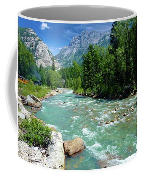 Landscape Coffee Mug featuring the photograph Animas River Vista Durango Colorado by Deborah League