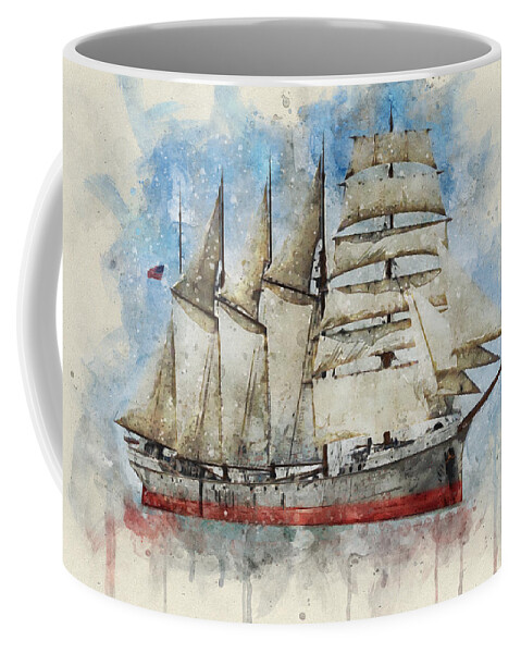 Sailing Ship Coffee Mug featuring the digital art Anne Comyn by Geir Rosset