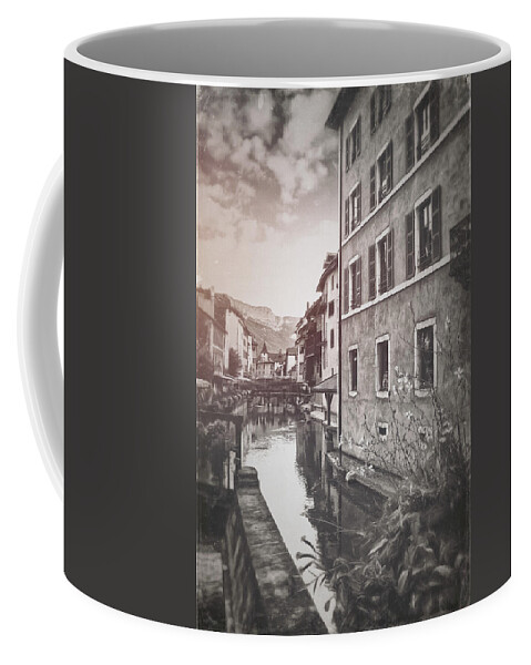 Annecy Coffee Mug featuring the photograph Annecy France European Canal Scenes Vintage Style by Carol Japp