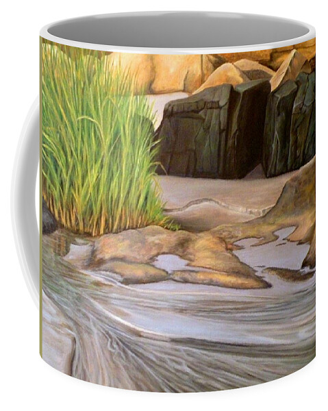 Rocks Coffee Mug featuring the painting Annisquam Shore by Eileen Patten Oliver
