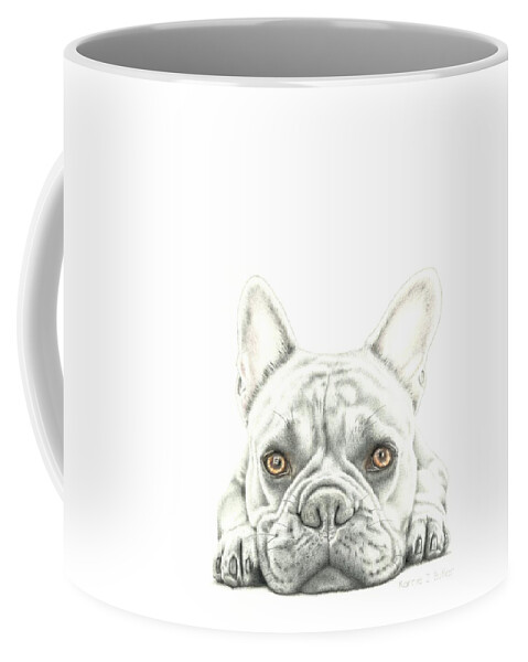 Bulldog Coffee Mug featuring the drawing Another Monday by Karrie J Butler