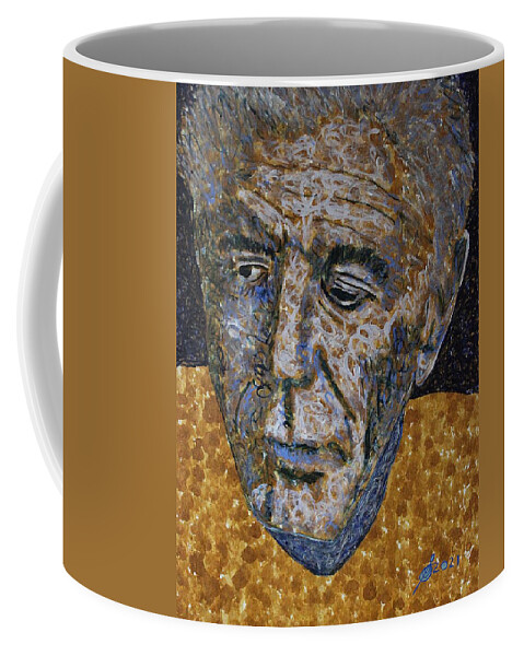 Bourdain Coffee Mug featuring the painting Anthony Bourdain original painting by Sol Luckman