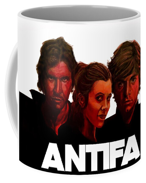 Antifa Coffee Mug featuring the painting Antifa - Star Wars by Joel Tesch