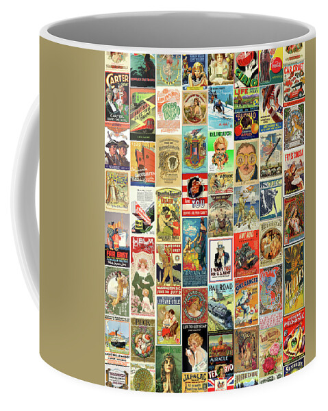Wallpaper Coffee Mug featuring the digital art Antique Advertising Wallpaper by Gary Grayson