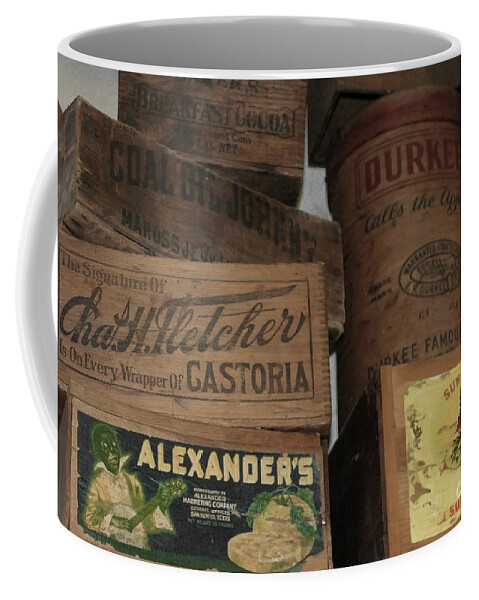 Antique Crates Coffee Mug featuring the photograph Antique Crates by Benanne Stiens