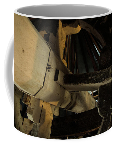Mill Coffee Mug featuring the photograph Antique Windmill Axis and Wheels View by Angelo DeVal