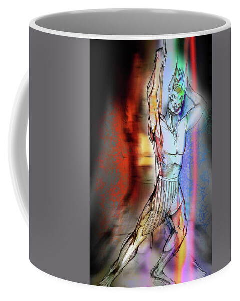  Coffee Mug featuring the painting Anubis by John Gholson