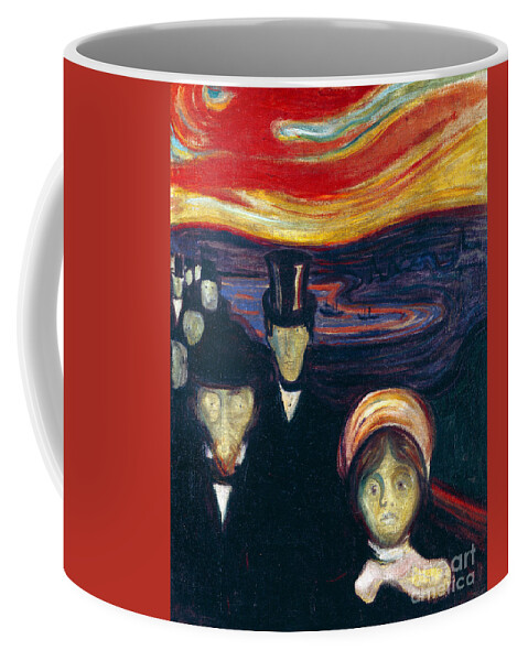 Anxiety Coffee Mug featuring the painting Anxiety, 1894 By Edvard Munch by Edvard Munch
