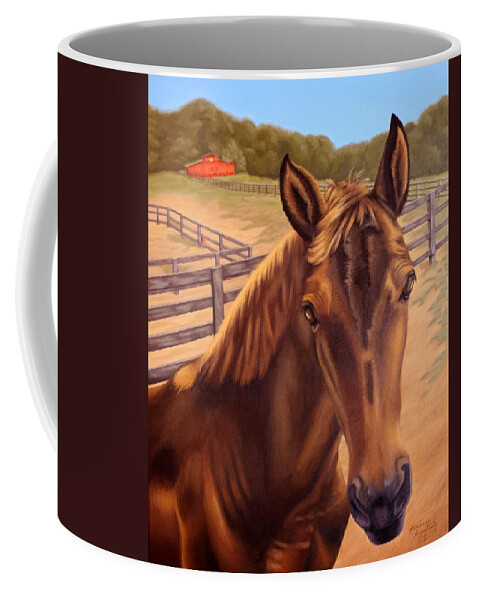 Apollo Coffee Mug featuring the painting Apollo by Adrienne Dye