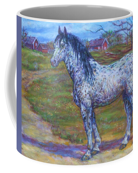 White Spotted Horse Appaloosa Horse Coffee Mug featuring the painting Appaloosa Horse by Veronica Cassell vaz