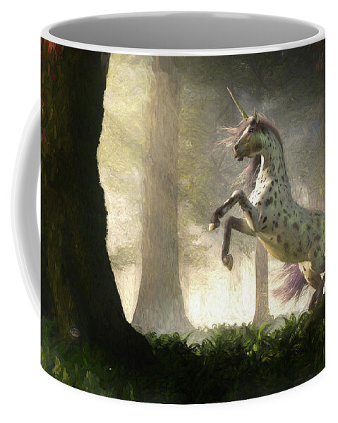 Appaloosa Coffee Mug featuring the digital art Appaloosa Unicorn by Daniel Eskridge