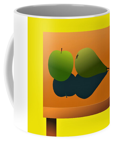 Apple Coffee Mug featuring the digital art Apple and Pear by Fatline Graphic Art