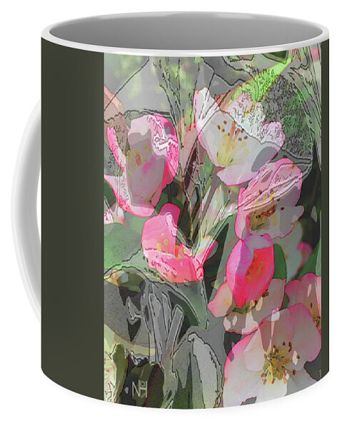 Flowers Coffee Mug featuring the digital art Apple Blooms at Easter by Nancy Olivia Hoffmann