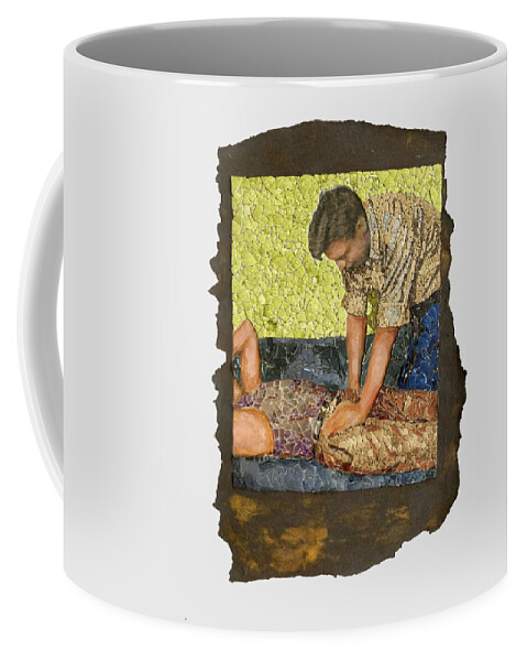 Medical Coffee Mug featuring the mixed media Applying Pressure in the Groin by Matthew Lazure