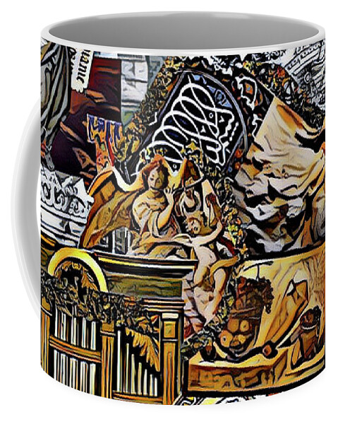 Archaeology Coffee Mug featuring the mixed media Archaeology Finds by Debra Amerson