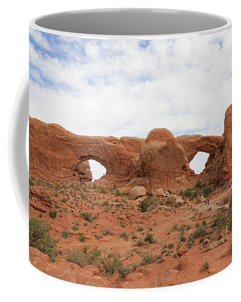 Arches National Park Coffee Mug featuring the photograph Arches National Park - North and South Windows by Richard Krebs