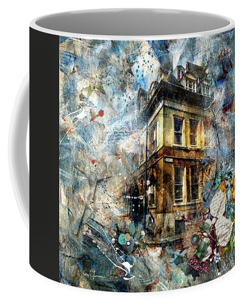London Coffee Mug featuring the mixed media Architechtural Garden - Gloriana-2 by Nicky Jameson