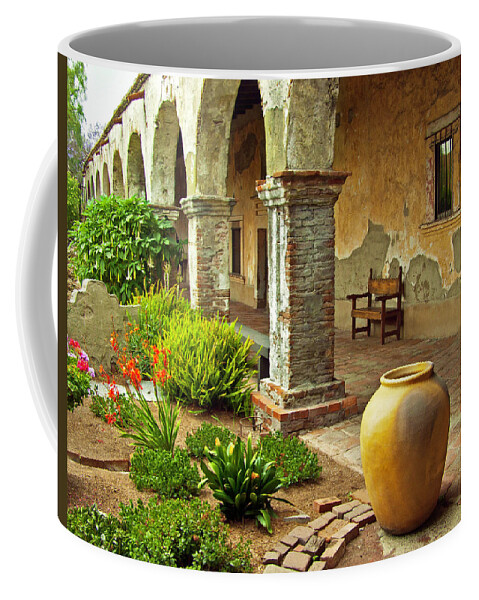 Mission San Juan Capistrano Coffee Mug featuring the photograph Archways at Mission San Juan Capistrano, California by Denise Strahm