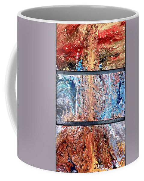 Acrylic Pour Coffee Mug featuring the painting Ariadne's thread by David Euler