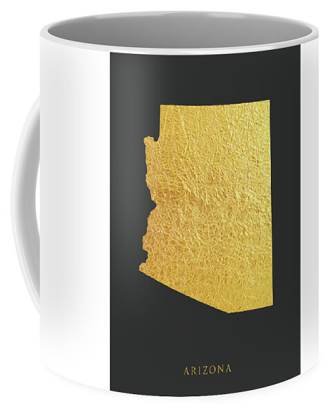 Arizona Coffee Mug featuring the digital art Arizona Gold Map #94 by Michael Tompsett