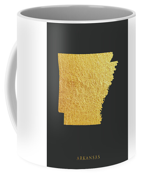 Arkansas Coffee Mug featuring the digital art Arkansas Gold Map #95 by Michael Tompsett