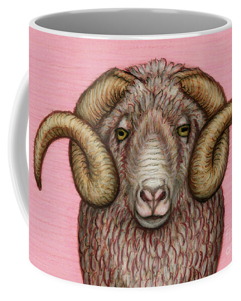 Ram Coffee Mug featuring the painting Arles Merino Ram by Amy E Fraser