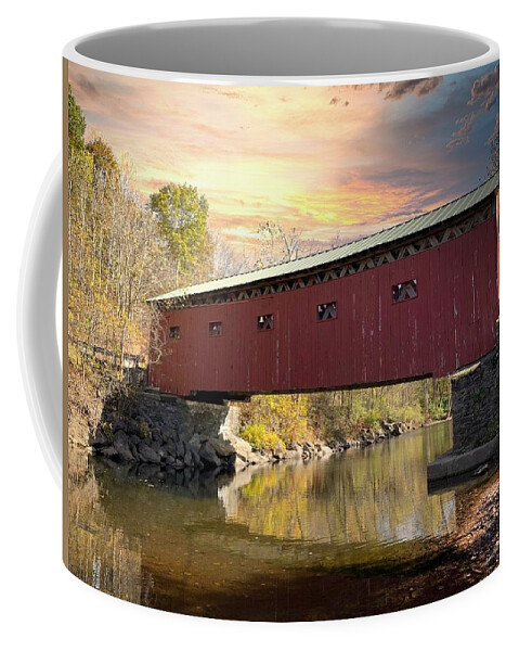 Arlington Covered Bridge Coffee Mug featuring the photograph Arlington Covvered Bridge by Carolyn Mickulas